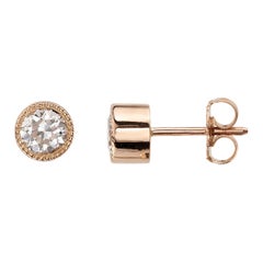 Handcrafted Gabby Old European Cut Diamond Earrings by Single Stone