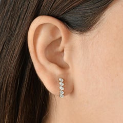 Boucles d'oreilles en or blanc 18 carats avec diamants poire de 0,81 carat de pureté SI de couleur hi-colore