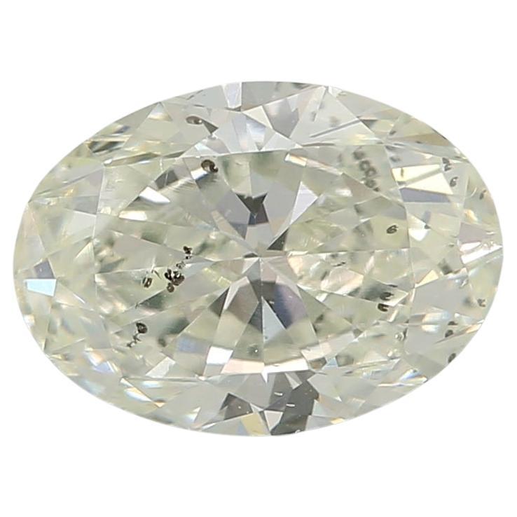 0.81 Carat Very Light Yellow Green Oval cut diamond SI2 Clarity GIA Certified For Sale