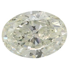 0.81 Carat Very Light Yellow Green Diamant de taille ovale SI2 Clarity Certifié GIA