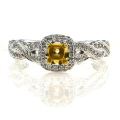 0.81 Carat White Diamond White Gold Ring
