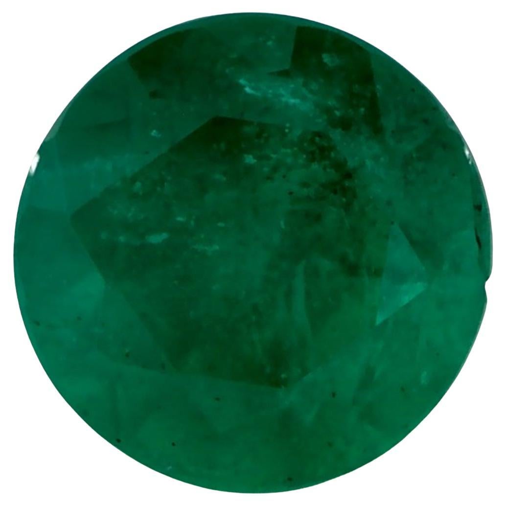 Gema suelta redonda esmeralda de 0.81 ct