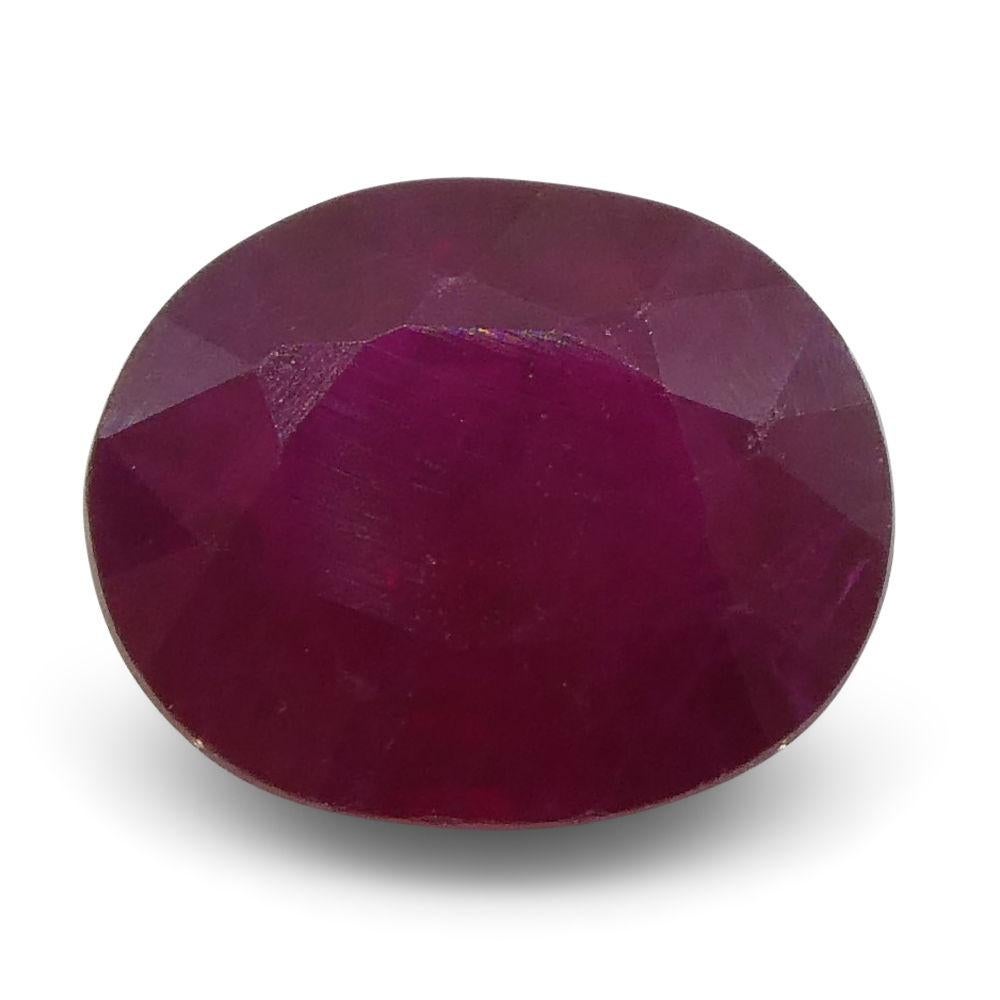 Women's or Men's 0.81 ct Oval Ruby Burma For Sale