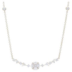 0,81 CTW runde Diamanten 18K Gelbgold Small Chain Collection Delicate Halskette