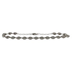 Bracciale con diamanti da 0,81 carati in oro bianco 14K regolabile da 5 a 7 pollici