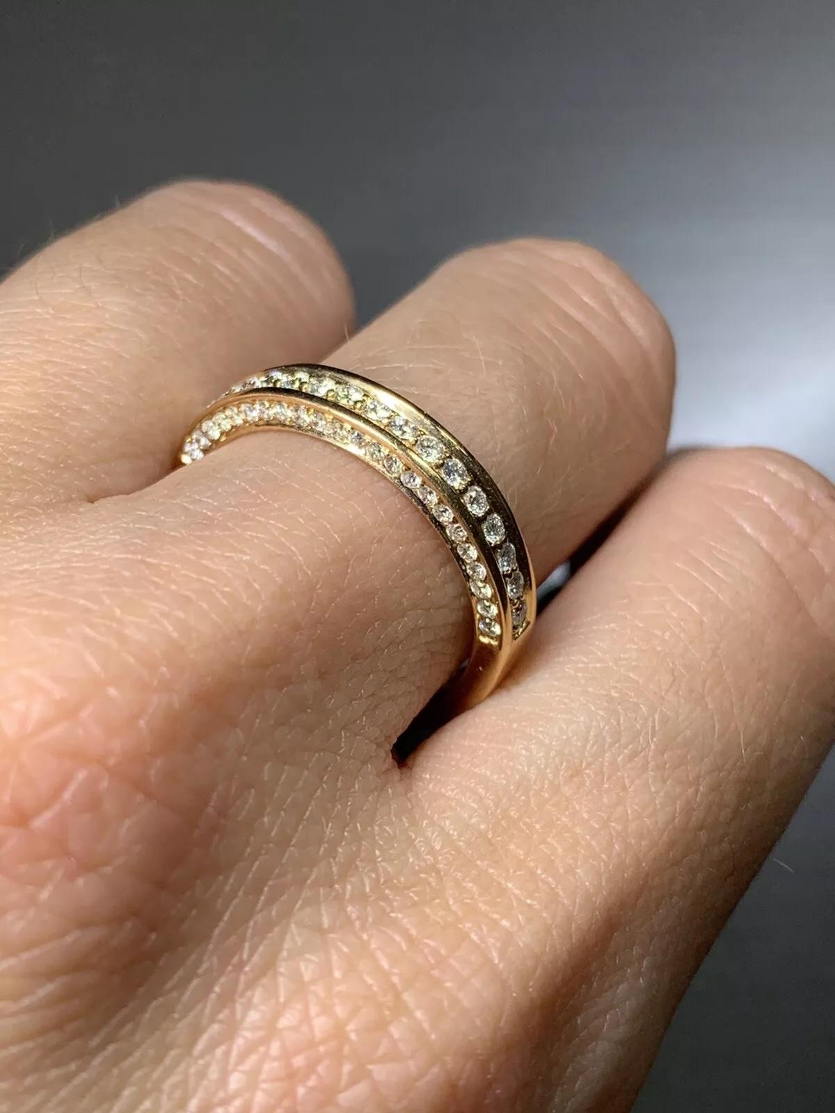 0.81ct Diamond Eternity Engagement Wedding Ring Band In 18k Rose Gold. Neuf - En vente à London, GB