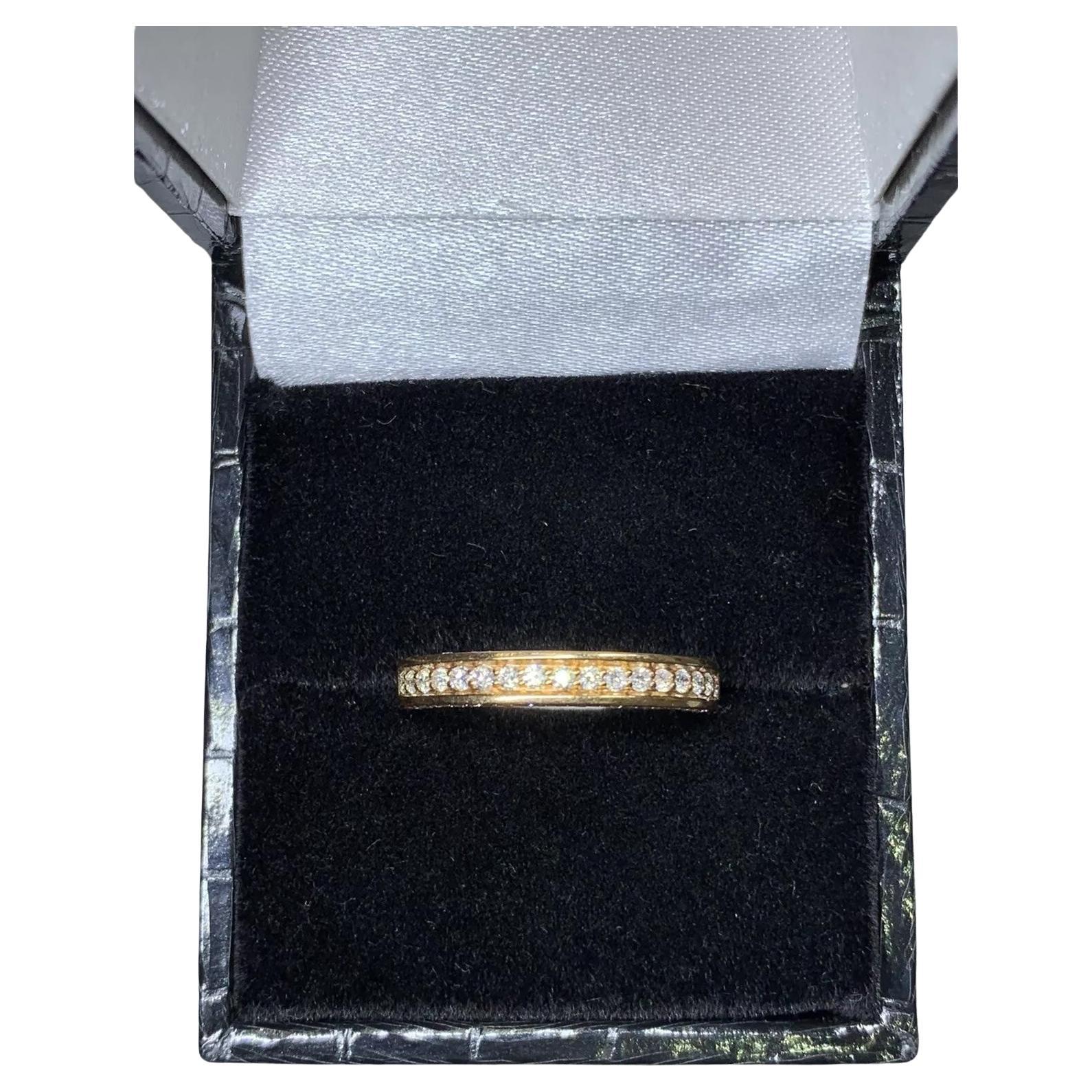 0.81ct Diamond Eternity Engagement Wedding Ring Band In 18k Rose Gold. en vente