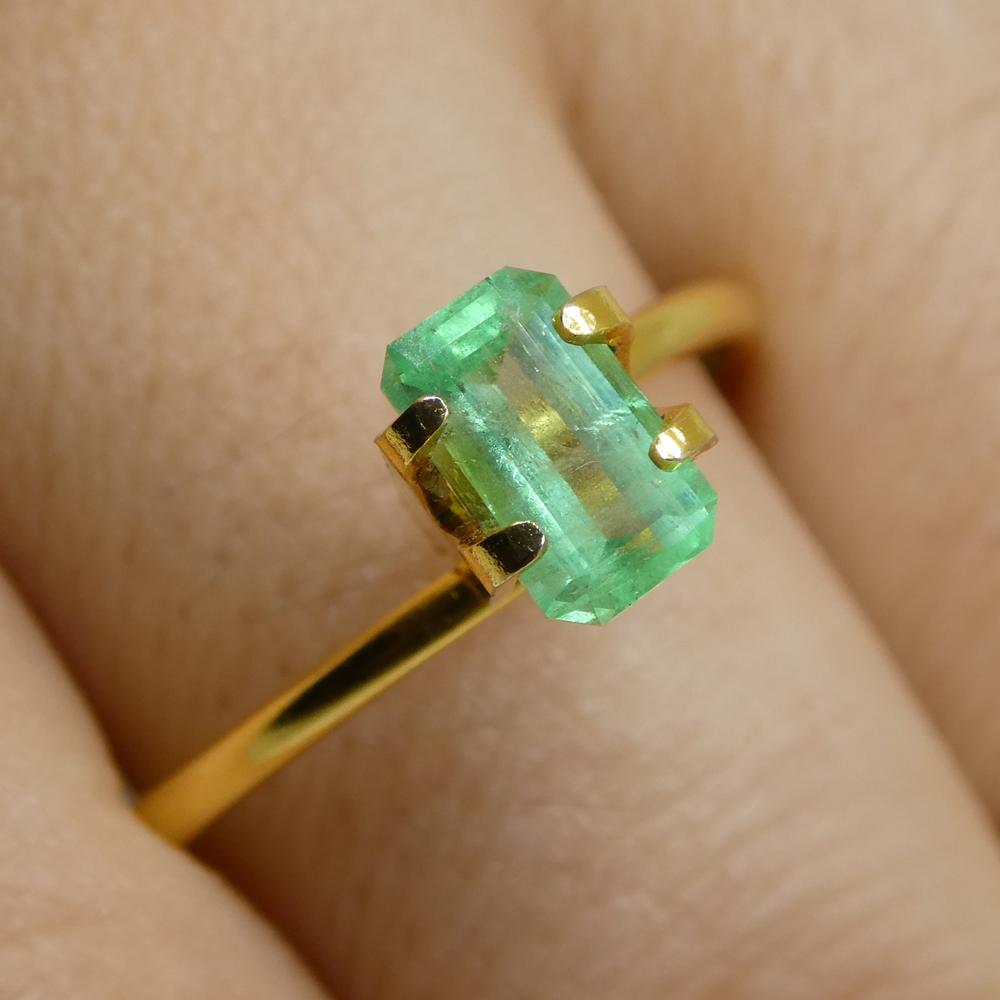 Description:

Gem Type: Emerald
Number of Stones: 1
Weight: 0.81 cts
Measurements: 7.29 x 4.41 x 3.32 mm
Shape: Emerald Cut
Cutting Style Crown: Step Cut
Cutting Style Pavilion: Step Cut
Transparency: Transparent
Clarity: Very Slightly Included: Eye