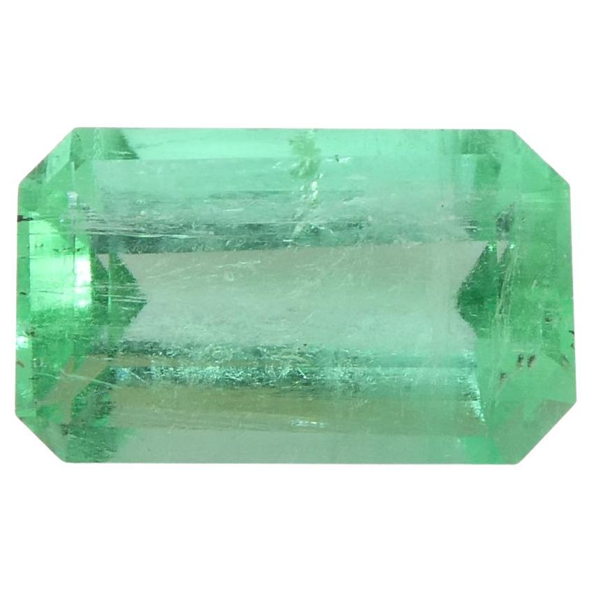 0.81ct Emerald Cut Green Emerald from Colombia For Sale