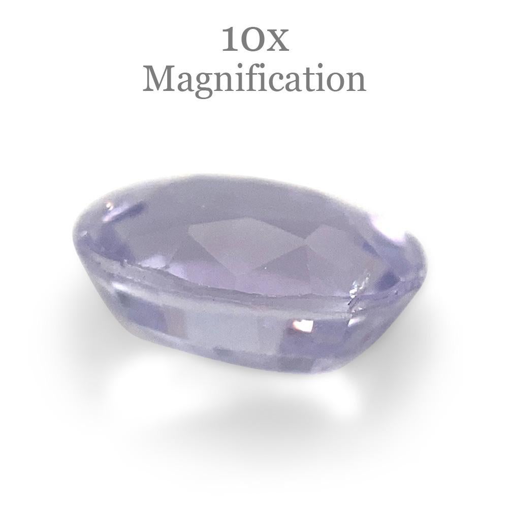 Description:

Gem Type: Sapphire
Number of Stones: 1
Weight: 0.81 cts
Measurements: 6.01 x 4.55 x 3.09 mm
Shape: Oval
Cutting Style Crown: Modified Brilliant Cut
Cutting Style Pavilion: Step Cut
Transparency: Transparent
Clarity: Very Very Slightly