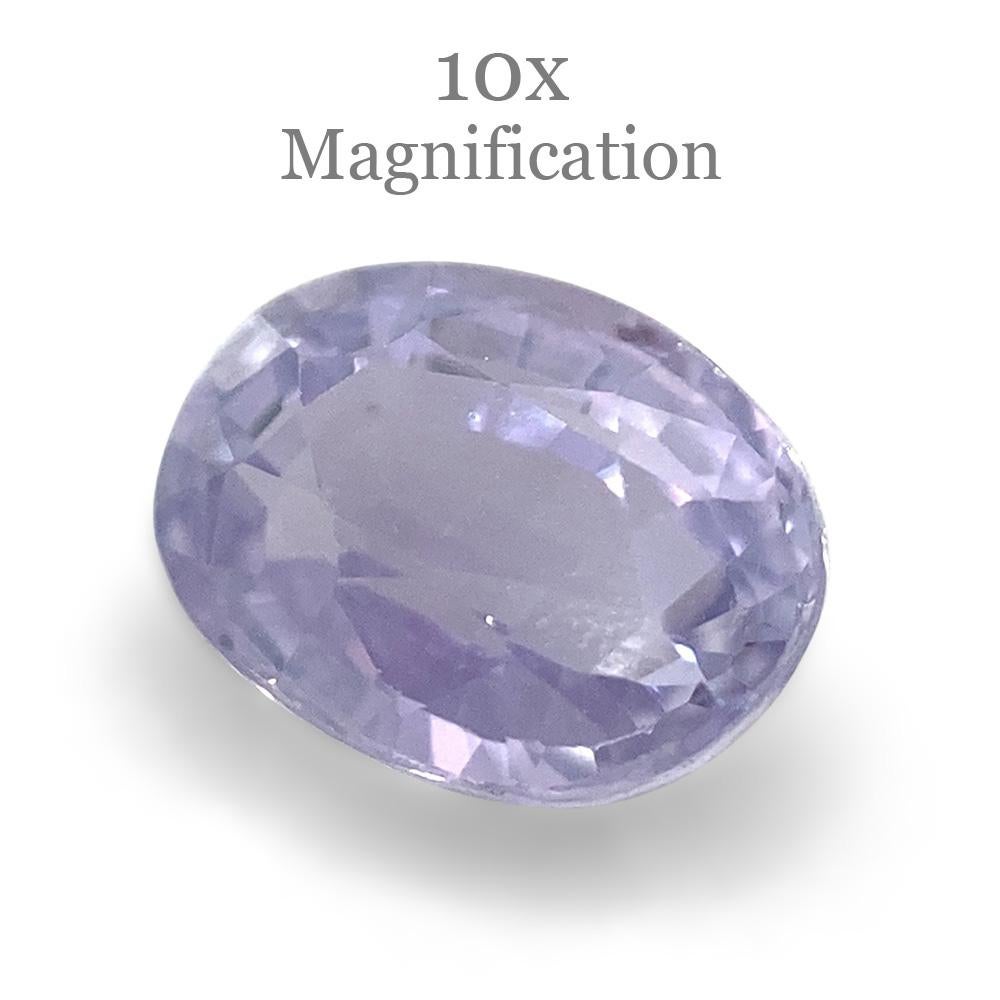 Brilliant Cut 0.81ct Oval Pastel Violet Sapphire from Sri Lanka Unheated For Sale