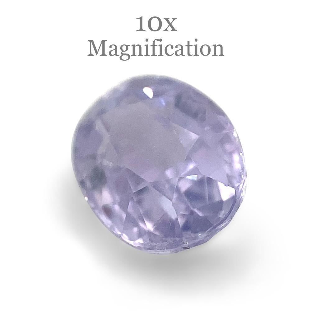0.81ct Oval Pastel Violet Sapphire from Sri Lanka Unheated In New Condition For Sale In Toronto, Ontario