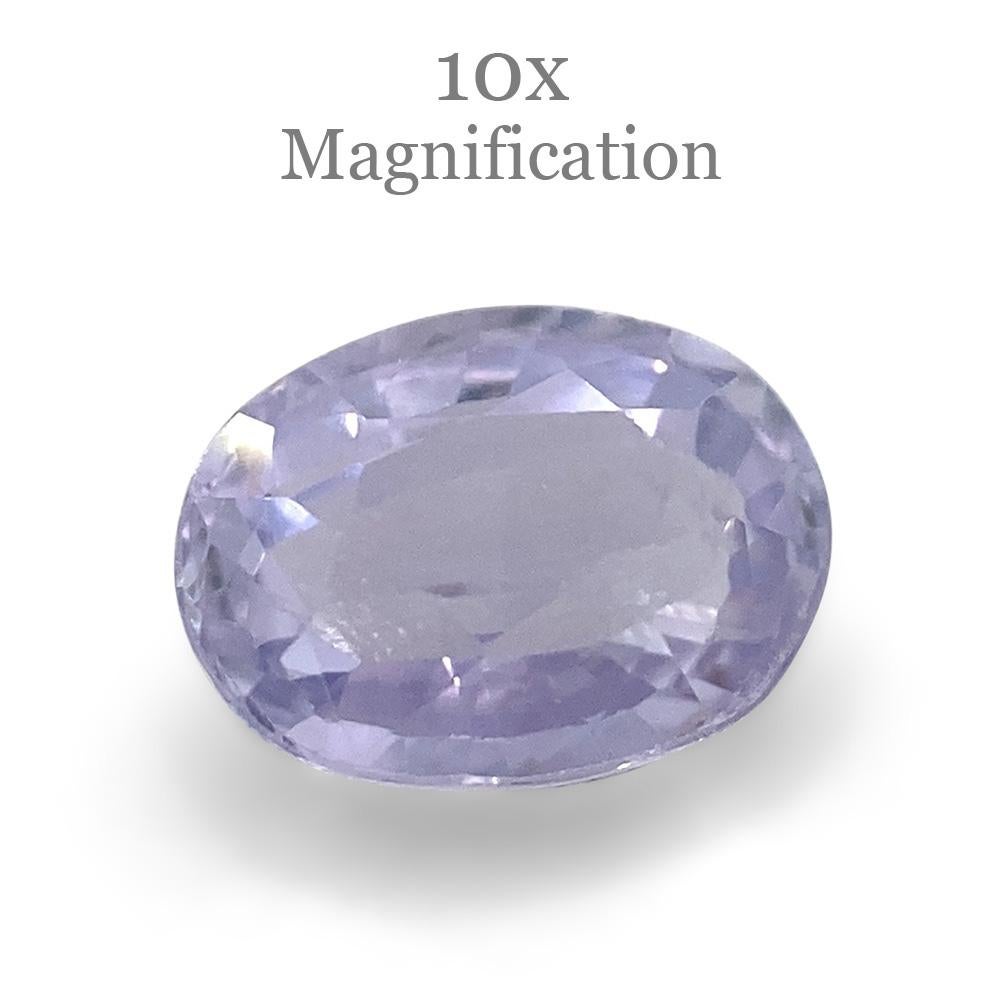 Women's or Men's 0.81ct Oval Pastel Violet Sapphire from Sri Lanka Unheated For Sale