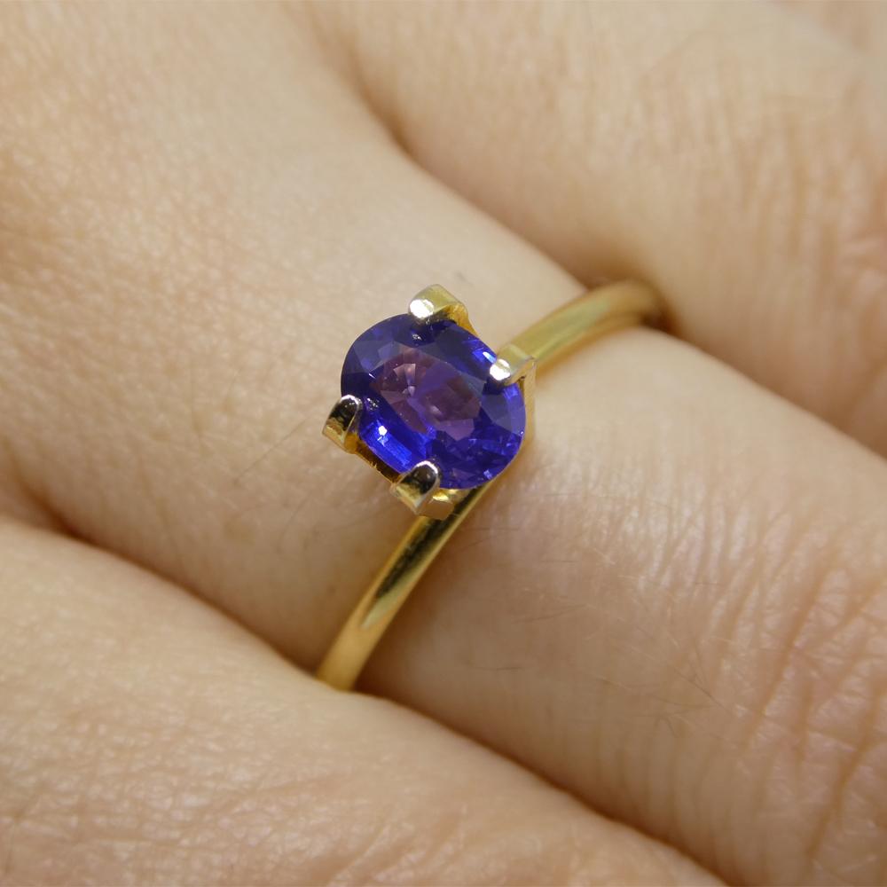 Description:

Gem Type: Sapphire
Number of Stones: 1
Weight: 0.81 cts
Measurements: 6.33 x 4.89 x 2.86 mm
Shape: Oval
Cutting Style Crown: Brilliant Cut
Cutting Style Pavilion: Step Cut
Transparency: Transparent
Clarity: Very Very Slightly Included: