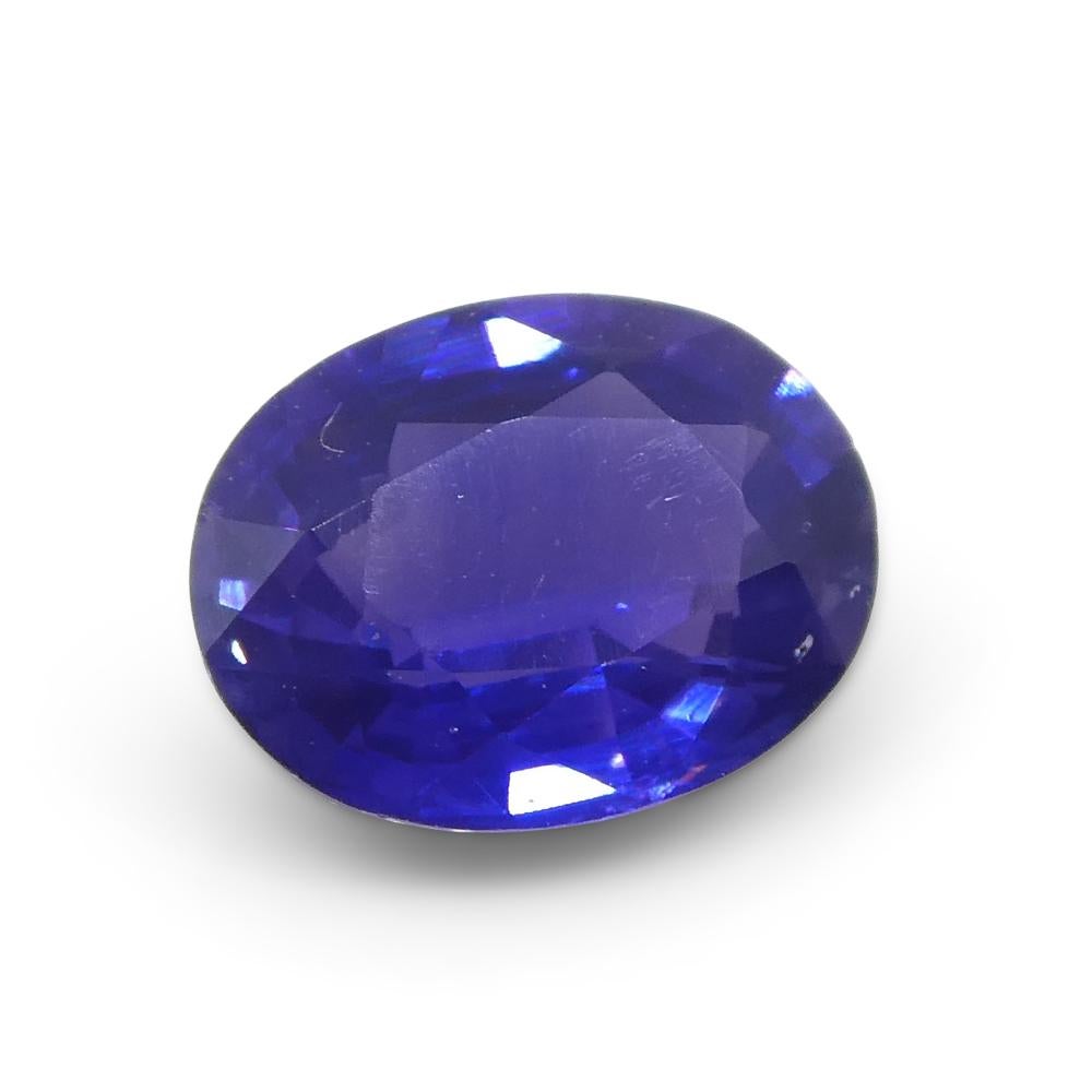 Women's or Men's 0.81ct Oval Purple Sapphire from Madagascar Unheated For Sale