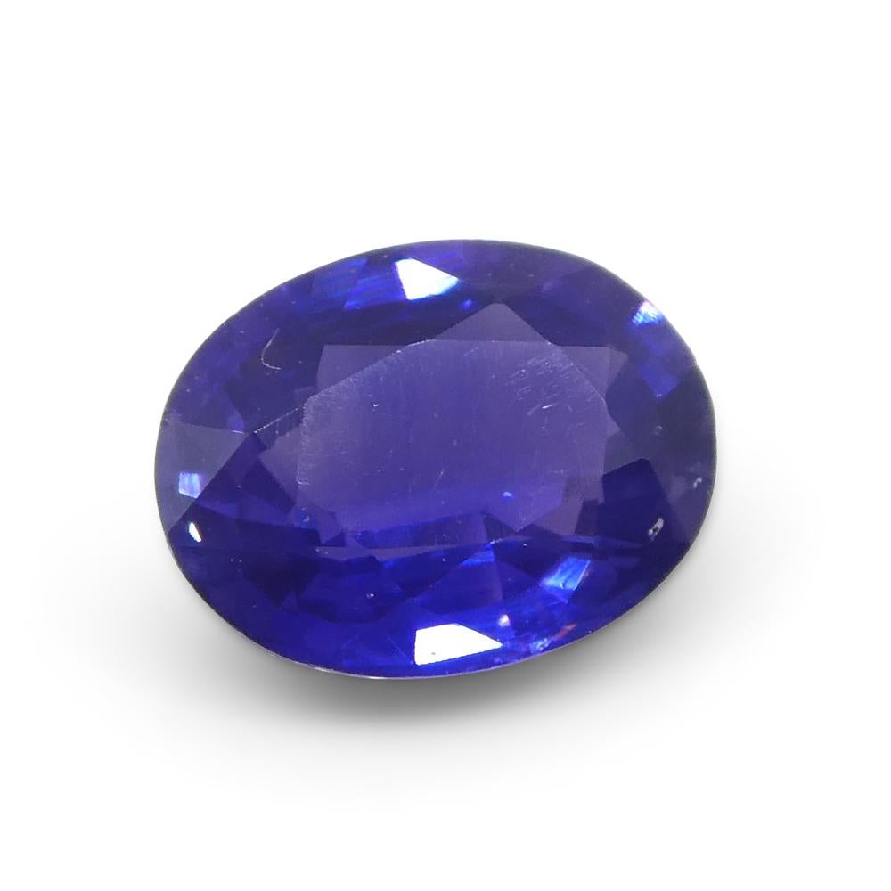 Saphir violet ovale 0,81 carat non chauffé de Madagascar en vente 1