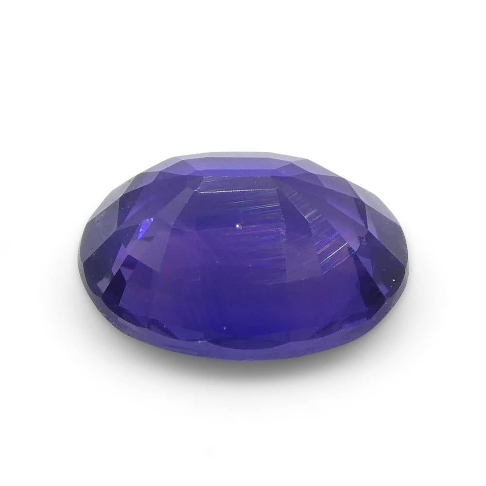 Saphir violet ovale 0,81 carat non chauffé de Madagascar en vente 3