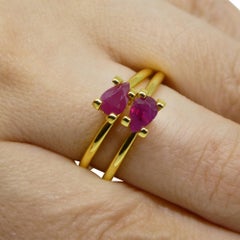 0.81ct Pair Pear Red Ruby from Burma, Mong Hsu
