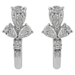 Pendientes de aro de diamantes