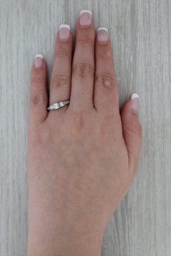 0.81ctw Diamond 3-Stone Engagement Ring 14k White Gold Size 9.25 Ring