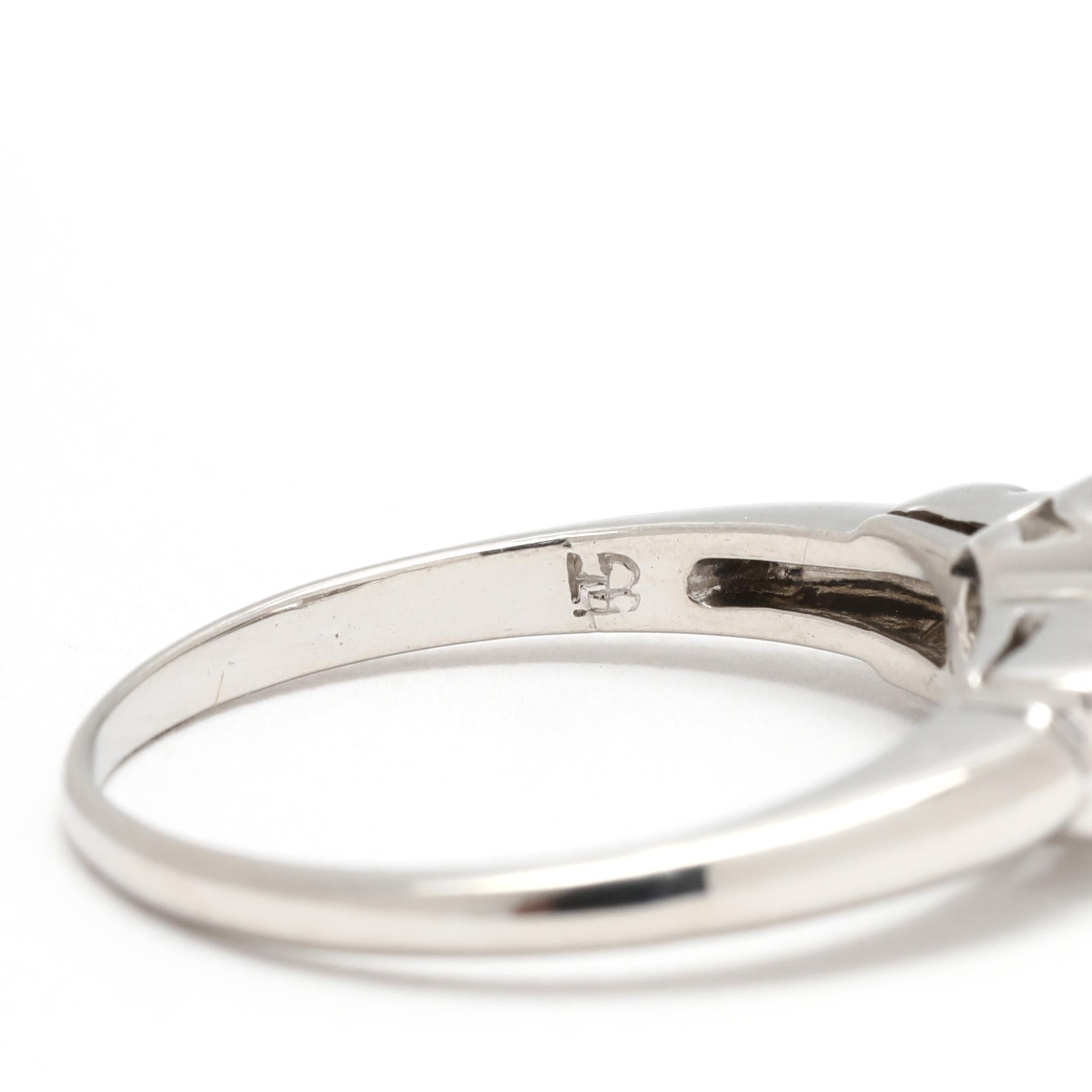 0.81ctw Diamond Engagement Ring, Platinum, Ring Size 4.75 For Sale 1