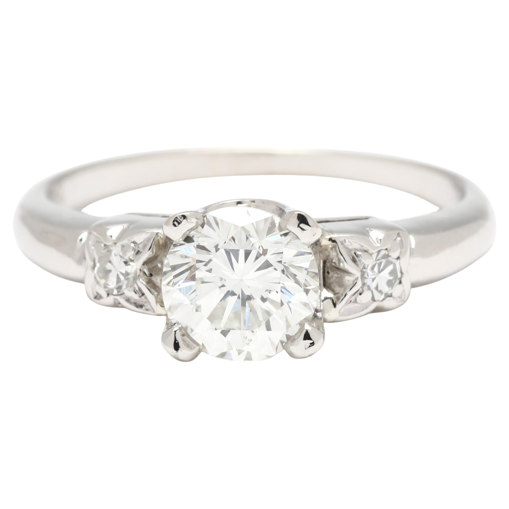 0,81 Karat Diamant-Verlobungsring, Platin, Ring Größe 4,75