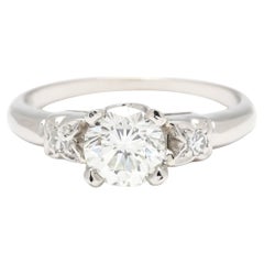 0,81 Karat Diamant-Verlobungsring, Platin, Ring Größe 4,75