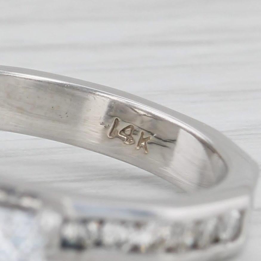Anello di fidanzamento con diamante principessa da 0,81 ct. Anello nuziale in oro 14k Sz 6,5 in vendita 2