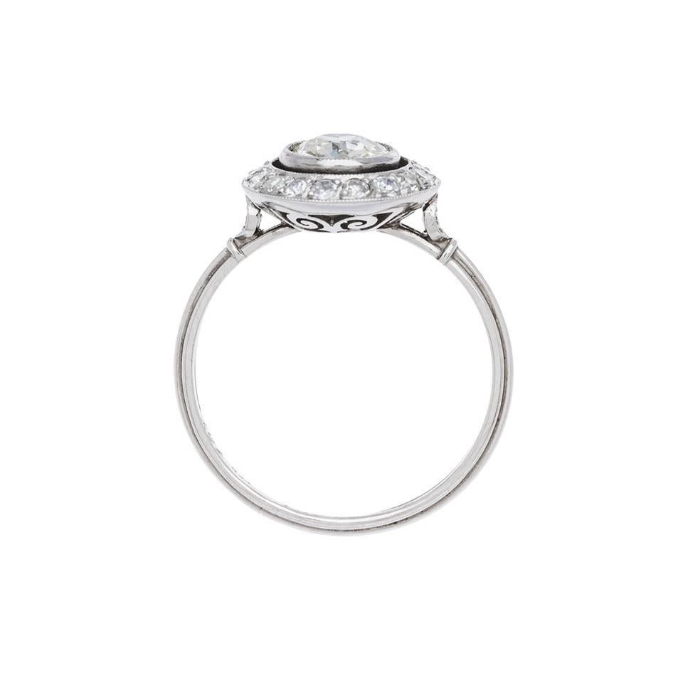 Art Deco 0.82 Carat Diamond Platinum Engagement Ring