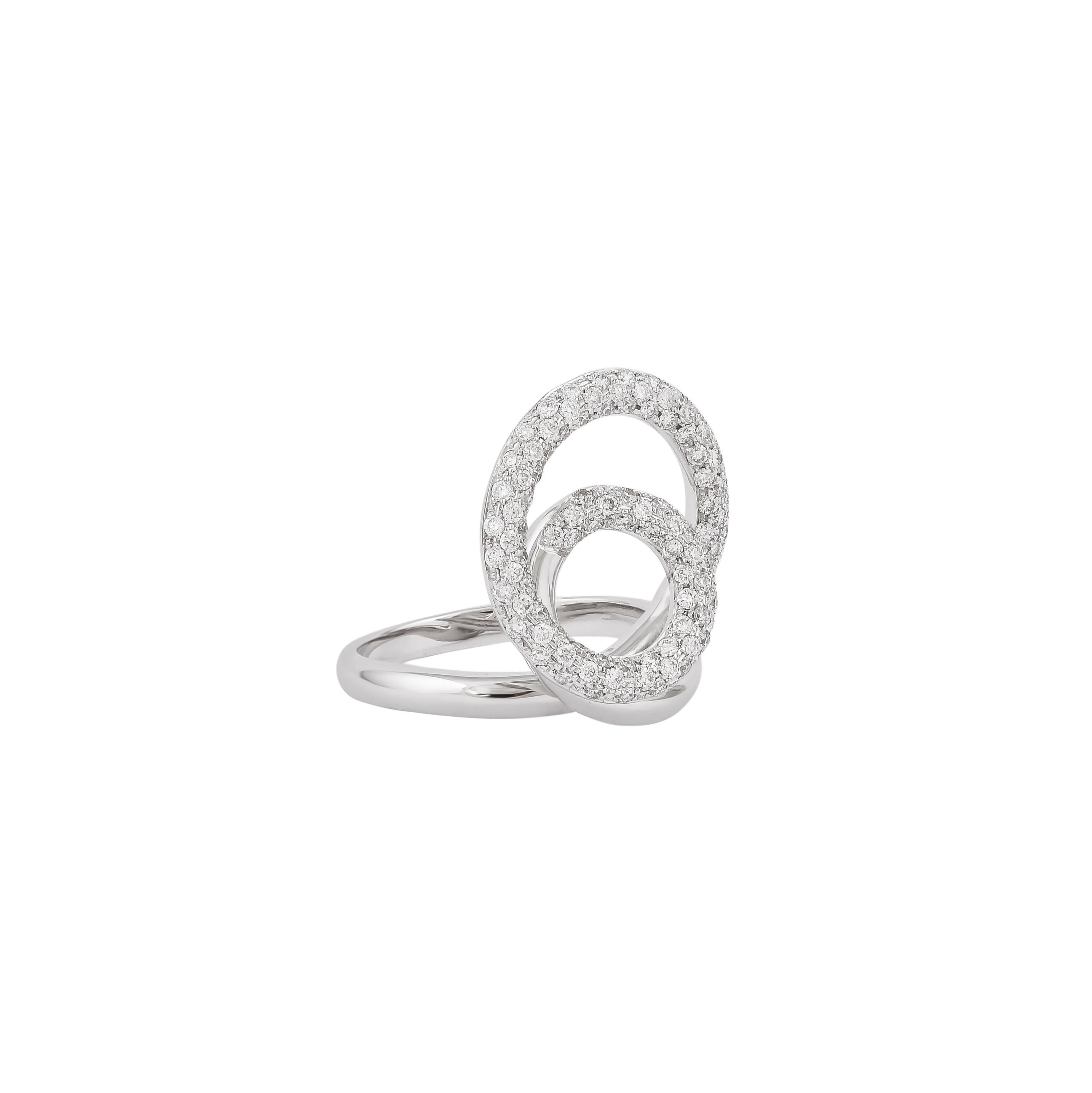 Round Cut 0.82 Carat Diamond Ring in 18 Karat White Gold For Sale