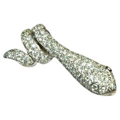 Collier pendentif serpent en or blanc avec diamants de 0,82 carat