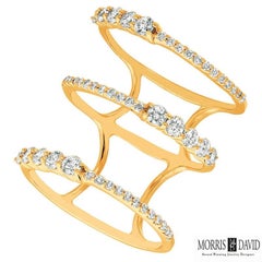 0.82 Carat Natural Diamond Cocktail Ring G SI 14 Karat White Gold