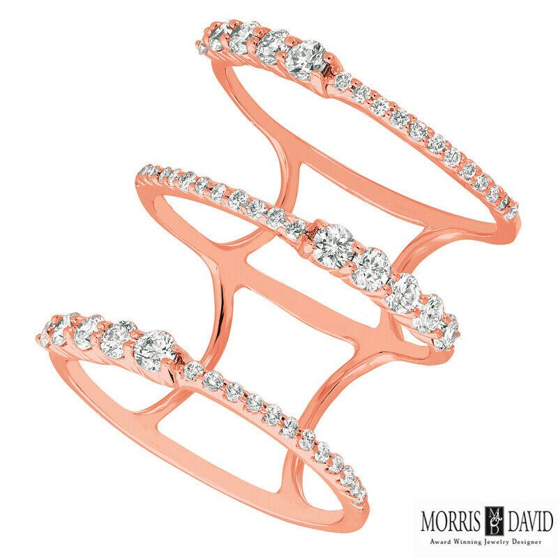 Contemporary 0.82 Carat Natural Diamond Cocktail Ring G SI 14 Karat White Gold For Sale