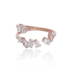 0,82 carati SI Clarity HI Color Anello con diamante naturale in oro rosa 14 carati