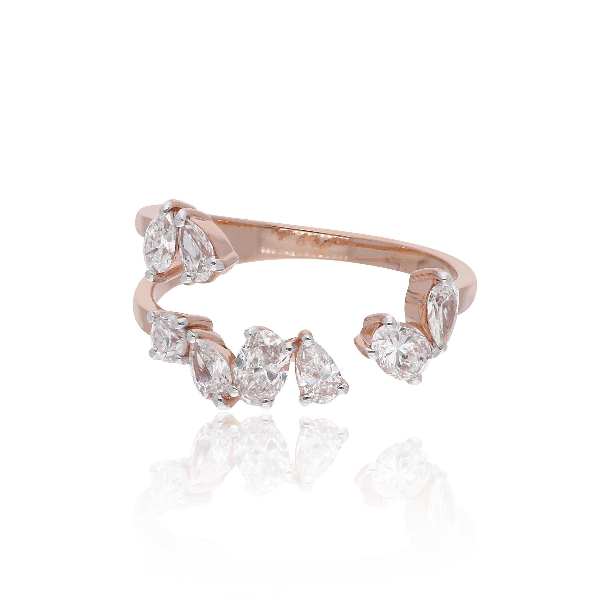 in vendita:  0,82 carati SI Clarity HI Color Natural Diamond Ring Oro rosa 18 carati 6