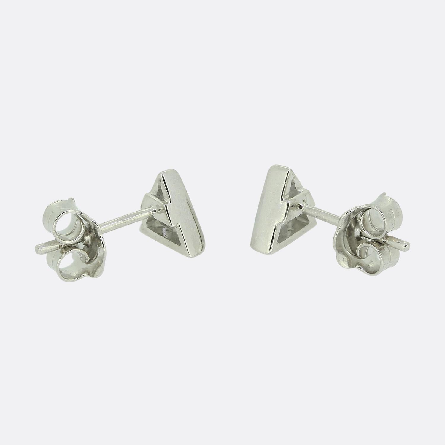Boucles d'oreilles en diamant de 0,82 carat à taille triangulaire Bon état - En vente à London, GB