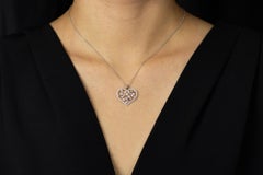 Roman Malakov 0.82 Carat Total Round Brilliant Diamond Heart Pendant Necklace