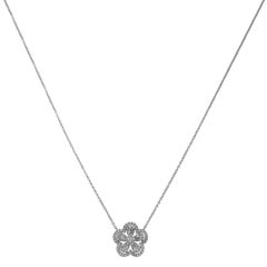 0.82 Carats White Diamond White Gold Necklace