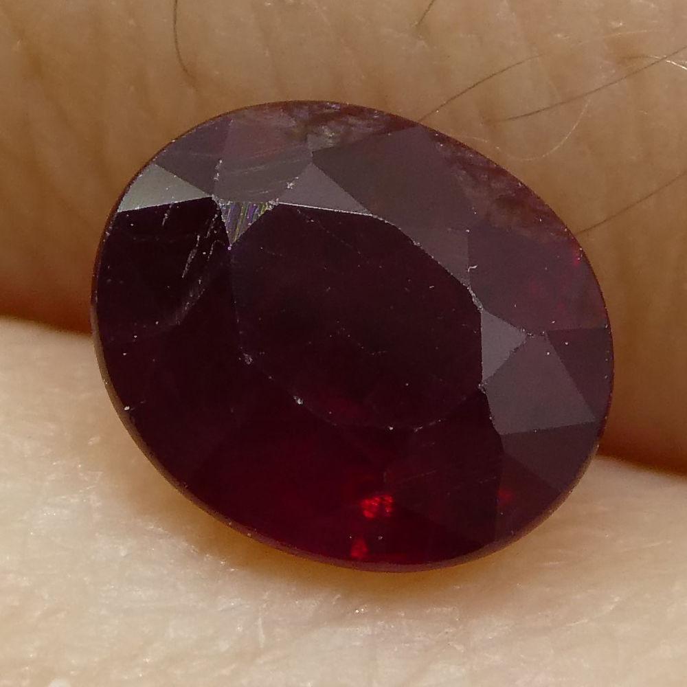 Description:

Gem Type: Ruby
Number of Stones: 1
Weight: 0.82 cts
Measurements: 5.91x5.08x3.10 mm
Shape: Oval
Cutting Style Crown: Modified Brilliant
Cutting Style Pavilion: Step Cut
Transparency: Transparent
Clarity: Moderately Included: Inclusions