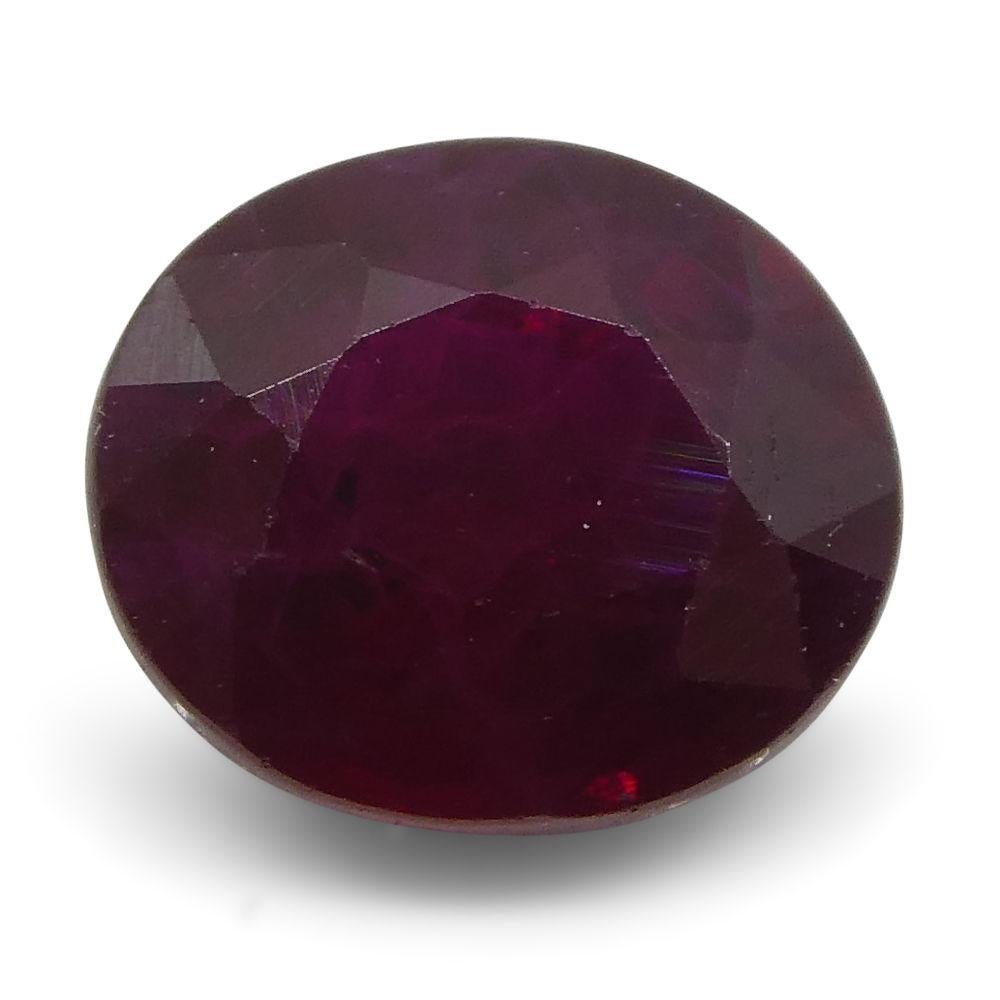 0.82 ct Oval Ruby Mozambique In New Condition For Sale In Toronto, Ontario