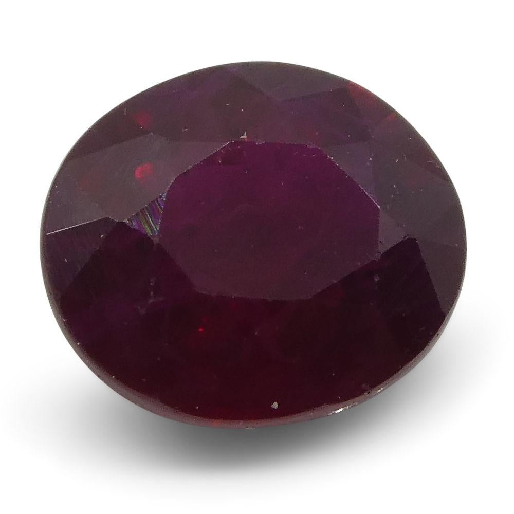 Women's or Men's 0.82 ct Oval Ruby Mozambique For Sale