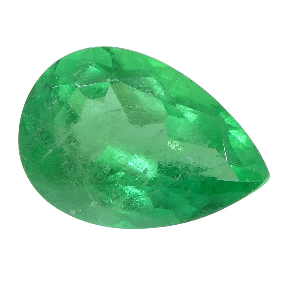 0.82 Ct Pear Emerald Colombian For Sale