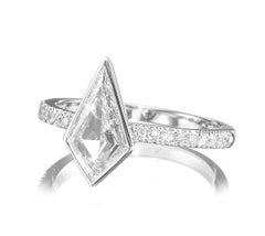 0.82 tcw Kite Shape Natural Diamond in 18k White Gold Statement Ring