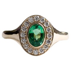 0.825 Carat Emerald Signet Ring