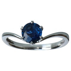 0.82ct Burmese No Heat Blue sapphire in 18k solid gold
