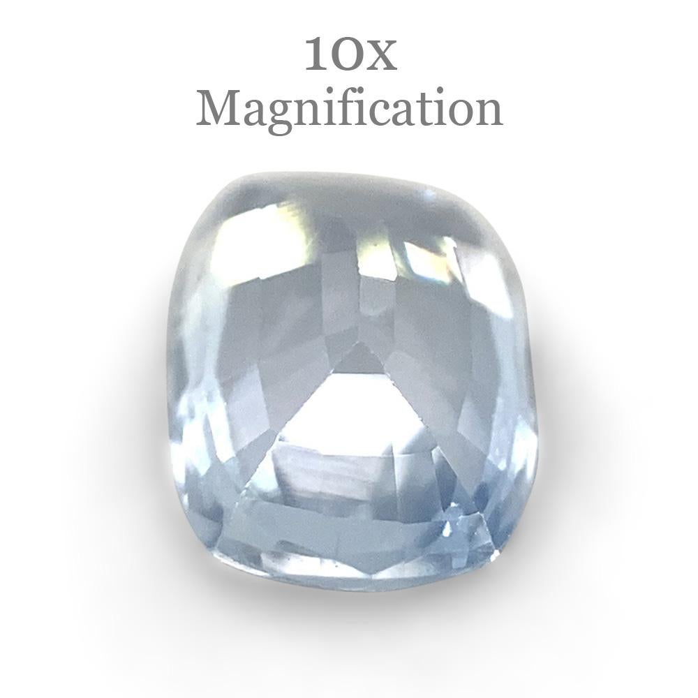 0.82ct Cushion Icy Blue Sapphire from Sri Lanka Unheated For Sale 8