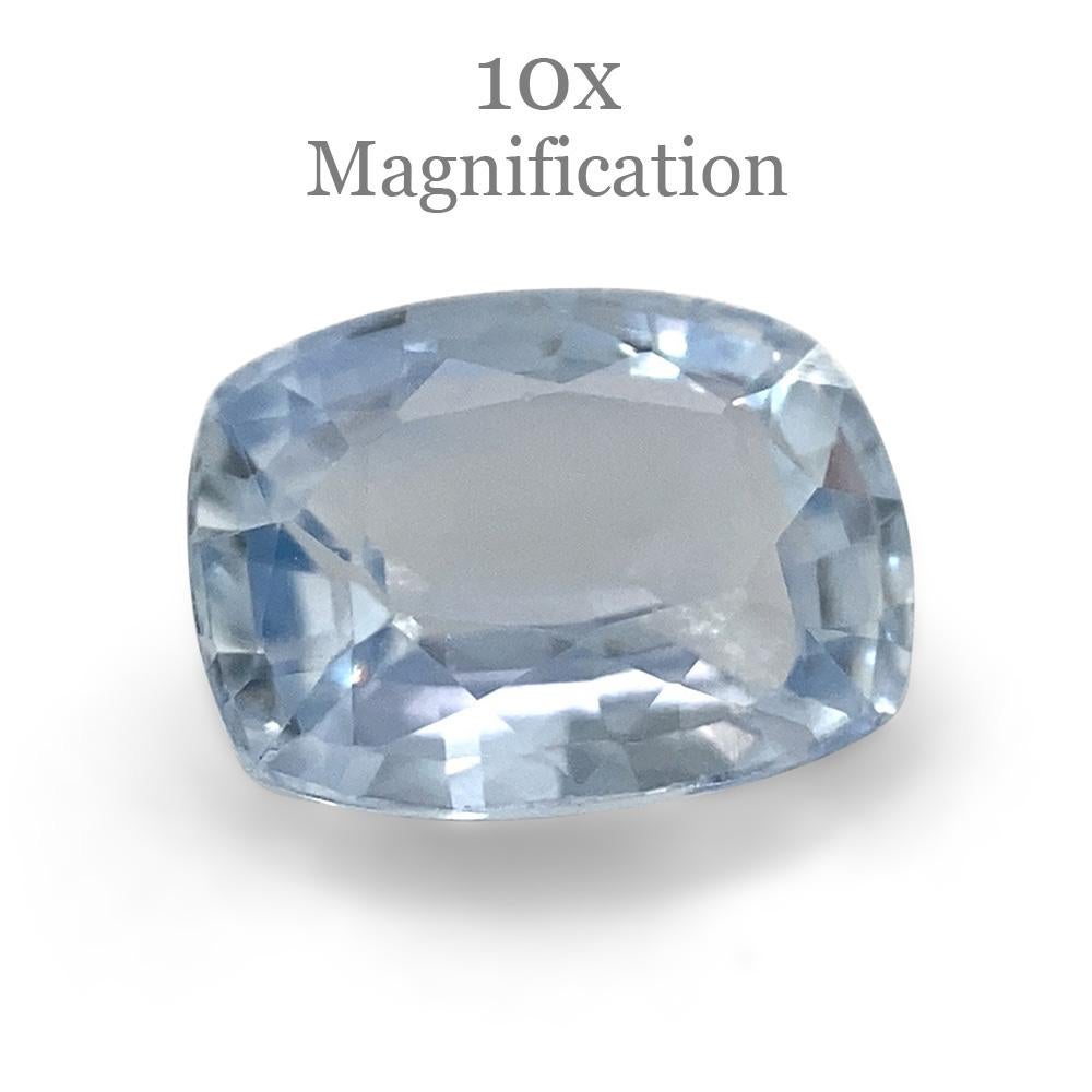 Women's or Men's 0.82ct Cushion Icy Blue Sapphire from Sri Lanka Unheated For Sale