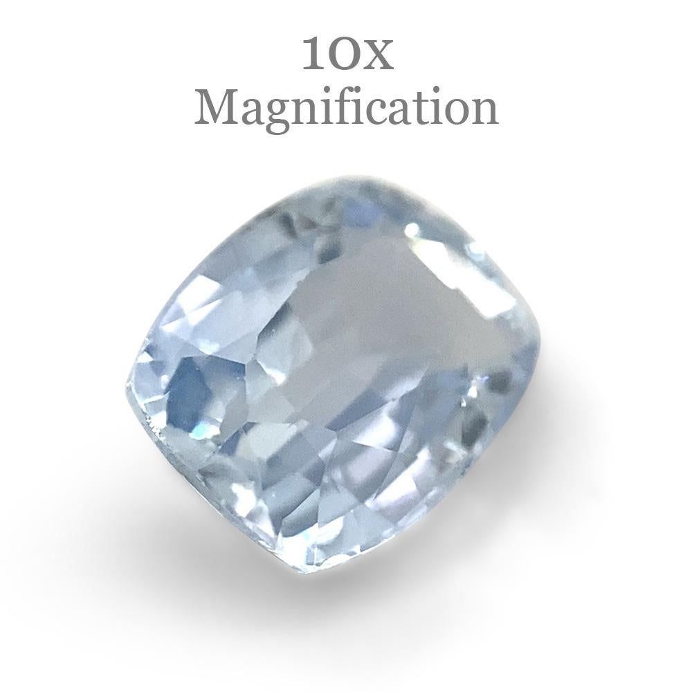 0.82ct Cushion Icy Blue Sapphire from Sri Lanka Unheated For Sale 1