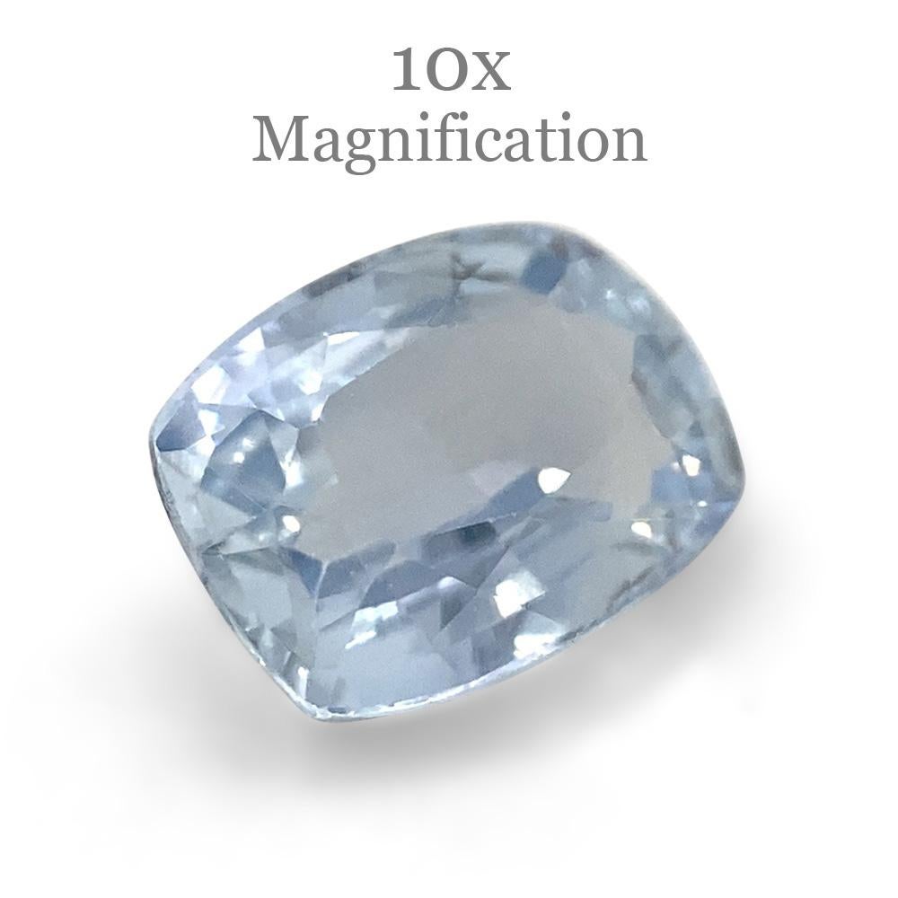 0.82ct Cushion Icy Blue Sapphire from Sri Lanka Unheated For Sale 2