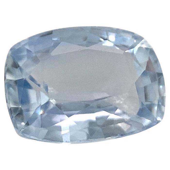 0.82ct Cushion Icy Blue Sapphire from Sri Lanka Unheated For Sale